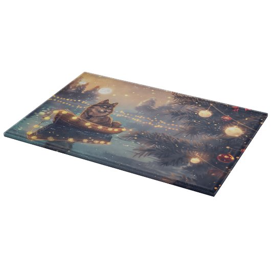 Finnische Lapphund Weihnachtsfeiertage Schneidebrett (Ecke)