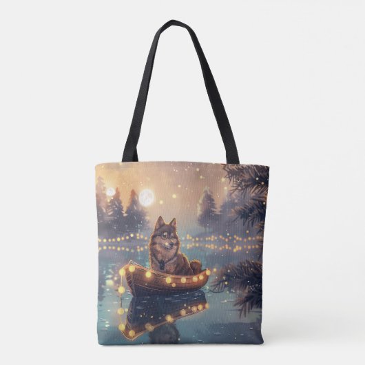 Finnische Lapphund Weihnachtsfeiertage Tasche (Rückseite)