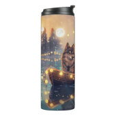 Finnische Lapphund Weihnachtsfeiertage Thermosbecher (Nach links gedreht)