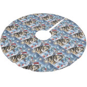 Finnische Lapphund Winter Wonderland Weihnachtsfre Polyester Weihnachtsbaumdecke (Schrägansicht)