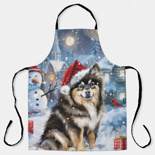 Finnische Lapphund Winter Wonderland Weihnachtsfre Schürze (Vorderseite)