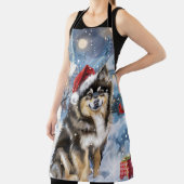 Finnische Lapphund Winter Wonderland Weihnachtsfre Schürze (InSitu)