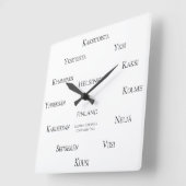 Finnische Nummern Benutzerdefinierte Stadt Land Ze Quadratische Wanduhr (Winkel)