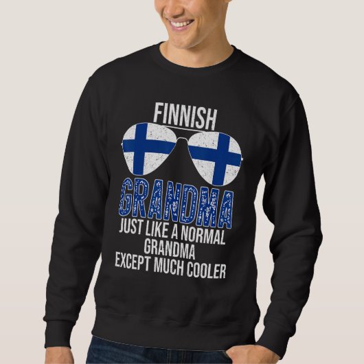 Finnische Oma Finland Flag Sonnenbrille Mutter D Sweatshirt (Vorderseite)