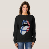 Finnische Roots Half Finnland Halbe Amerikaner Fin Sweatshirt (Vorne ganz)