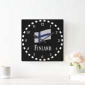 Finnische Rundschau Quadratische Wanduhr (Zuhause)