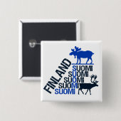 Finnische Schaltfläche "Elch & Rentier" Button (Vorne & Hinten)