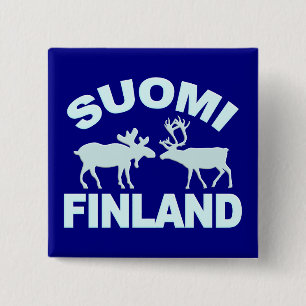 Finnische Schaltfläche "Elch & Rentier" Button