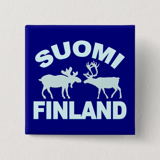 Finnische Schaltfläche "Elch & Rentier" Button (Vorderseite)