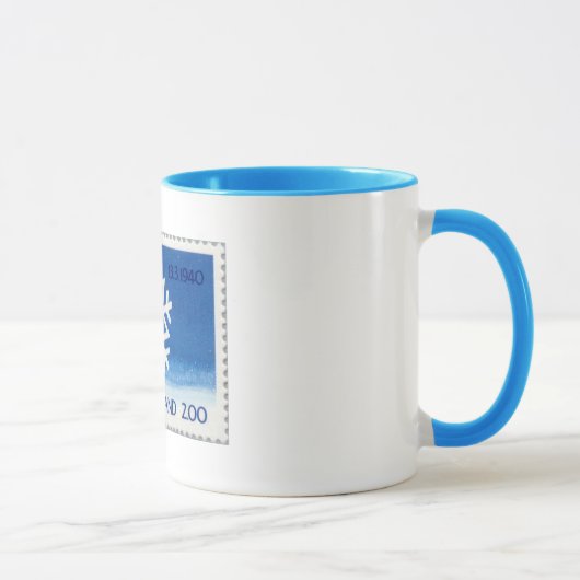 Finnische Schneeflocke-Briefmarken-Tasse Tasse (Rechts)