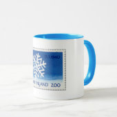 Finnische Schneeflocke-Briefmarken-Tasse Tasse (VorderseiteRechts)