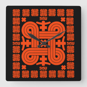 Finnische Sisu Art Quadratische Wanduhr