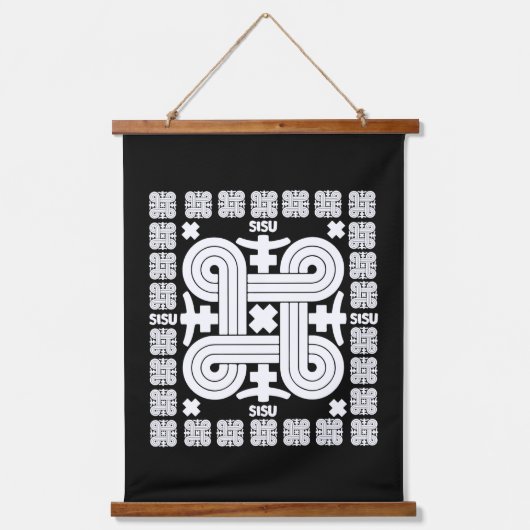 Finnische Sisu Art Wandteppich Mit Holzrahmen (Vorderseite)