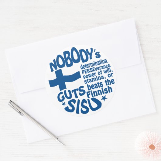 Finnische SISU-Aufkleber Runder Aufkleber (Umschlag)