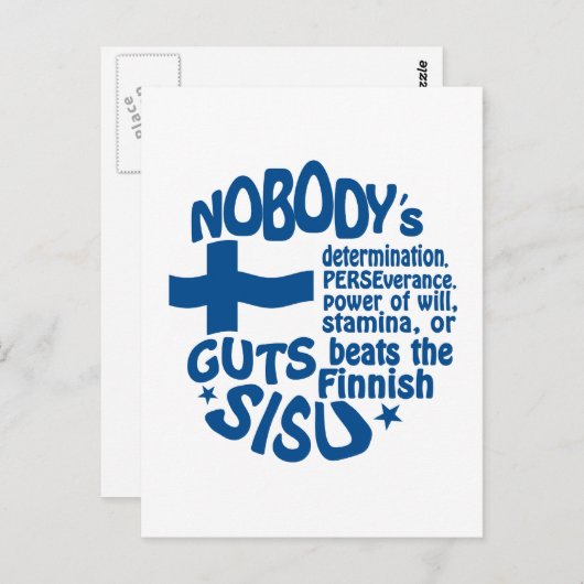 Finnische SISU Postkarte - anpassen! (Vorne/Hinten)