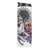 Finnische Spitz im Herbst Blüte Thermosbecher (Nach rechts gedreht)