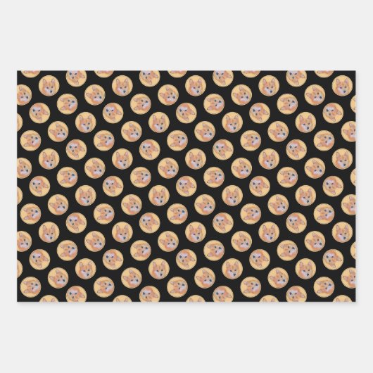 Finnische Spitz Malerei Niedlich Original Haustier Geschenkpapier Set (Vorderseite 3)