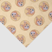 Finnische Spitz Malerei Niedlich Original Haustier Seidenpapier (Ausschnitt)