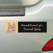 Finnische Spitz-Malerei - Niedliche Originalkunst  Autoaufkleber (Auf Auto)