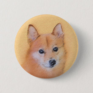 Finnische Spitz-Malerei - Niedliche Originalkunst Button