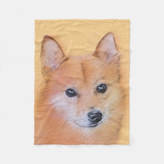 Finnische Spitz-Malerei - Niedliche Originalkunst  Fleecedecke (Vorderseite)