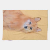 Finnische Spitz-Malerei - Niedliche Originalkunst Geschirrtuch (Horizontal)