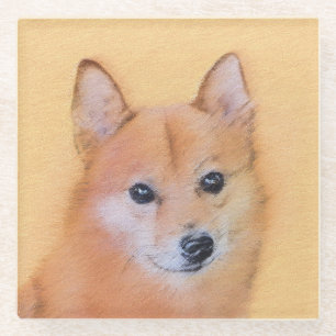 Finnische Spitz-Malerei - Niedliche Originalkunst  Glasuntersetzer