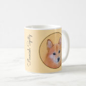 Finnische Spitz-Malerei - Niedliche Originalkunst Kaffeetasse (VorderseiteRechts)
