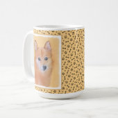 Finnische Spitz-Malerei - Niedliche Originalkunst  Kaffeetasse (Vorderseite Links)