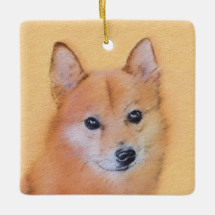 Finnische Spitz-Malerei - Niedliche Originalkunst  Keramikornament