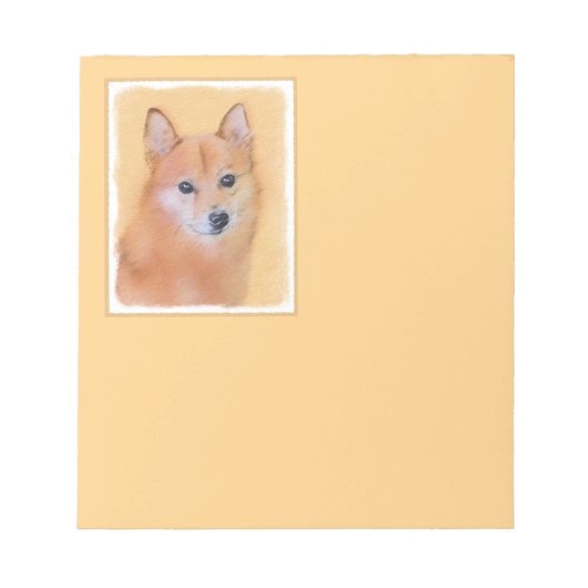 Finnische Spitz-Malerei - Niedliche Originalkunst Notizblock (Vorderseite)