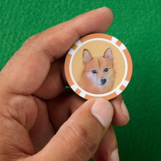 Finnische Spitz-Malerei - Niedliche Originalkunst  Pokerchips (Hand)