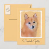 Finnische Spitz-Malerei - Niedliche Originalkunst  Postkarte (Vorne/Hinten)
