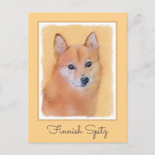 Finnische Spitz-Malerei - Niedliche Originalkunst  Postkarte (Vorderseite)