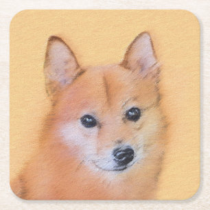 Finnische Spitz-Malerei - Niedliche Originalkunst  Rechteckiger Pappuntersetzer