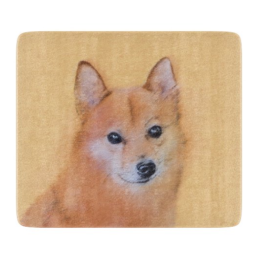 Finnische Spitz-Malerei - Niedliche Originalkunst Schneidebrett (Vorderseite)