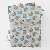 Finnische Spitz Seashore Malerei Original Hundesch Geschenkpapier Set (Beispiel)