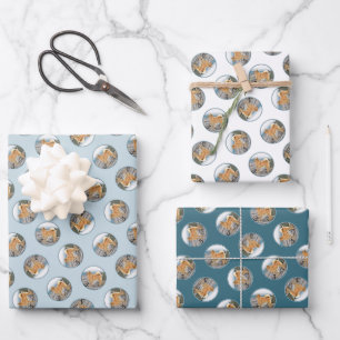 Finnische Spitz Seashore Malerei Original Hundesch Geschenkpapier Set