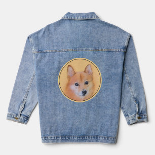 Finnische Spitzmalerei - Süße originelle Hundekuns Jeansjacke