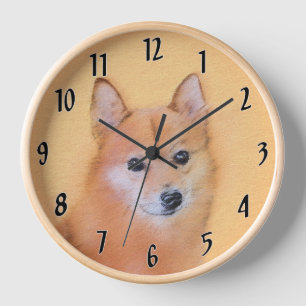 Finnische Spitzmalerei - Süße originelle Hundekuns Uhr
