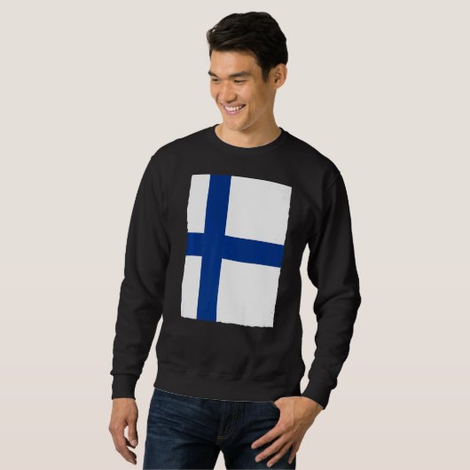 Finnische Staatsflagge Sweatshirt (Vorne ganz)