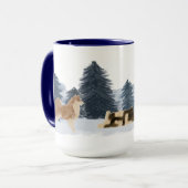 Finnische Tasse Lapphund Watercolor (Vorderseite Links)