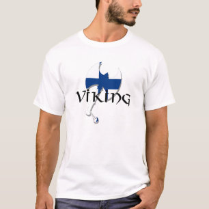 Finnische Vikiing Suomi Flagge T-Shirt