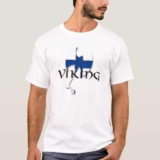 Finnische Vikiing Suomi Flagge T-Shirt