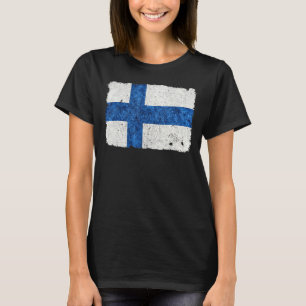 Finnische Vintage Flagge aus Finnland T-Shirt