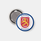 Finnische Wappen-Circle-Form Magnet (Vorderseite/Rückseite)