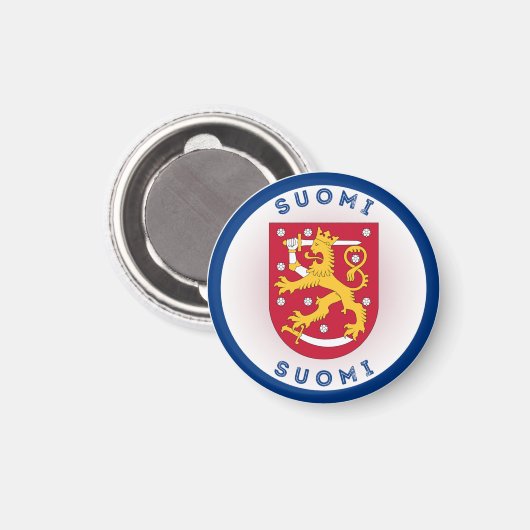 Finnische Wappen-Circle-Form Magnet (Vorderseite/Rückseite)