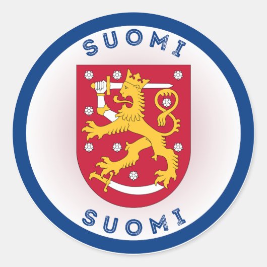 Finnische Wappen-Circle-Form Runder Aufkleber (Vorderseite)