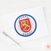 Finnische Wappen-Circle-Form Runder Aufkleber (Umschlag)
