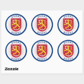 Finnische Wappen-Circle-Form Runder Aufkleber (Blatt)